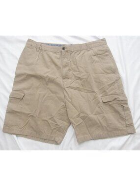 Chaps Men Cargo Shorts Sz 40 Tan Khaki Cotton Beachy Preppy Casual (MP655)